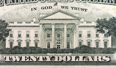 Wall Mural - the white house on the twenty dollar bill