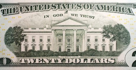 Wall Mural - the white house on the twenty dollar bill