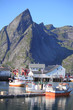 © izzog - Fishing boats and Hamnøy's mount