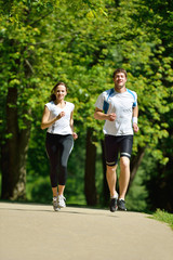 Wall Mural - couple jogging