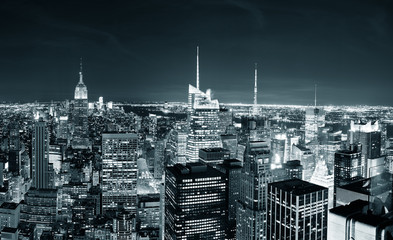 Fototapete - New York City Manhattan skyline at night
