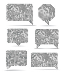 Poster - Abstract speech clouds collection of mosaic elements
