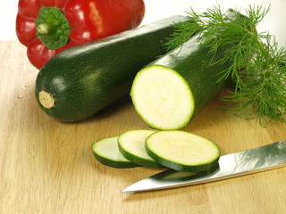 Canvas Print - Zucchini and paprika