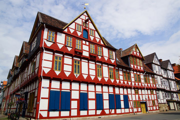 Fototapete - Old Fachwerk house in Wolfenbuttel.  Niedersachsen, Germany.