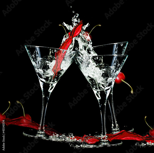Nowoczesny obraz na płótnie Wodka and cherries