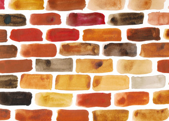 Brick wall - watercolour painting