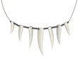 necklace of teeth on a white background