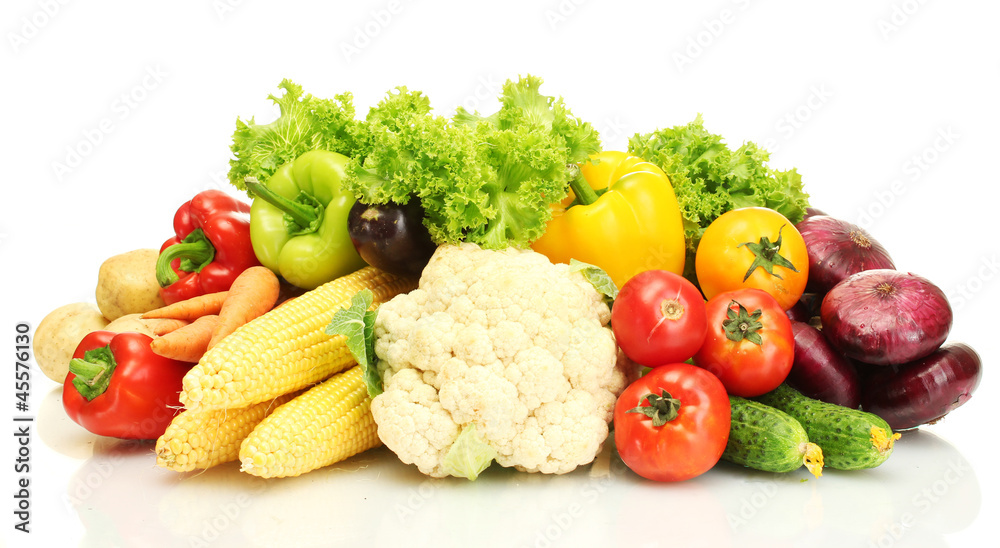 Fresh vegetables isolated on white