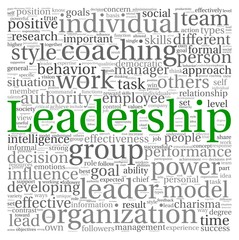 Wall Mural - Leadership in word tag cloud on white