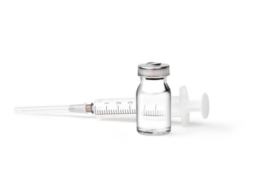 medical ampoules and syringe