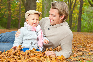 Poster - vater und sohn herbst