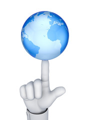 Sticker - Globe on a finger.