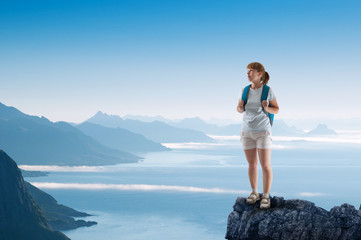 Wall Mural - woman hiking