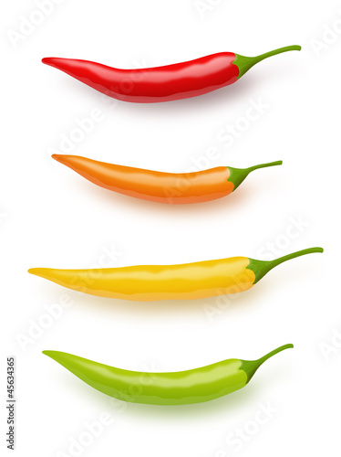 Fotomural Piments vectoriels sur fond blanc 1