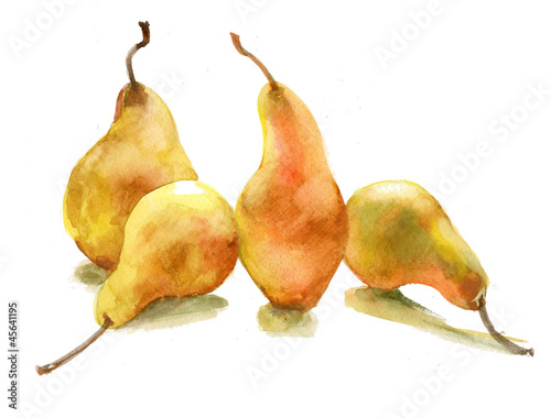 Naklejka na drzwi yellow pears