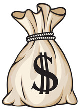 Money Bag With Dollar Sign Vector Illustration