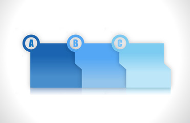 blue progress step folders illustration design