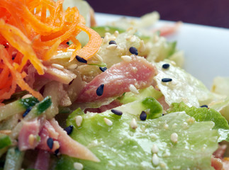 Wall Mural - Japan salad with smoked chicken