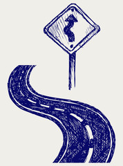 Poster - Curve road. Sketch