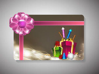 Sticker - Gift card for Deepawali or Diwali festival in India. EPS 10.