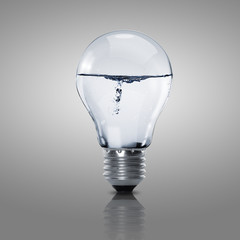 Sticker - Electric light bulb with clean water