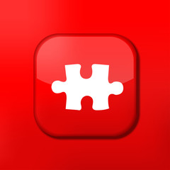 Poster - Vector red puzzle icon. Eps10. Easy to edit