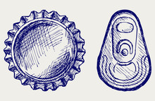 Bottle Cap. Doodle Style