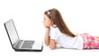 © Africa Studio - Young girl engaged in online learning with laptop, focused child using computer for education and digital content