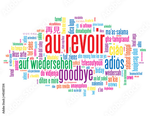 Nuage De s Au Revoir Adieux Salut Bon Voyage Bonne Chance Stock Vector Adobe Stock