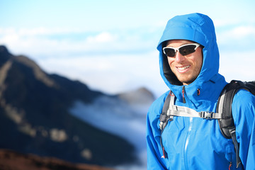 hiker man trekking portrait