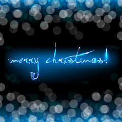 Wall Mural - Blue Christmas Card With Bokeh