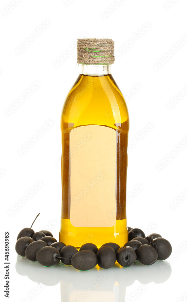 Olive oil bottle isolated on white