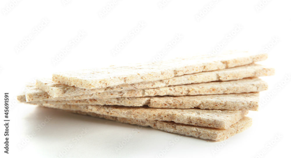 tasty crispbread, isolated on white