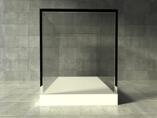 Empty showcase, 3d exhibition space