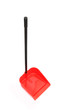 Red dustpan on white background