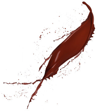 Chocolate splash isolated on white background 