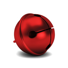 3d Render Of A Red Shiny Sleigh Bell