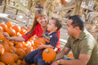 © Andy Dean - Happy Mixed Race Family at the Pumpkin Patch