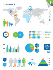 Canvas Print - colorful infographics