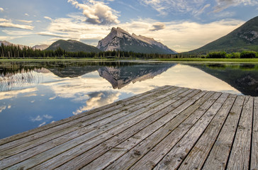 Wall Mural - Vermilion Lakes Dock Side