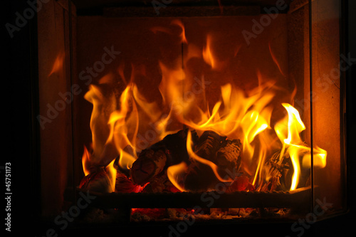 Foto-Kissen - gemütliches Kaminfeuer (von chulja)