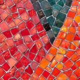 Mosaik rot orange schwarz