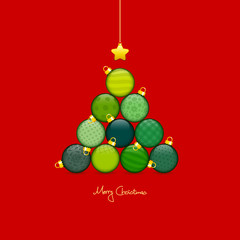 Sticker - Abstract Christmas Tree Balls Pattern Green/Red/Gold