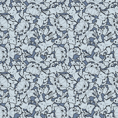 Fototapete - Seamless pattern with doodle. Vector kawaii illustration.