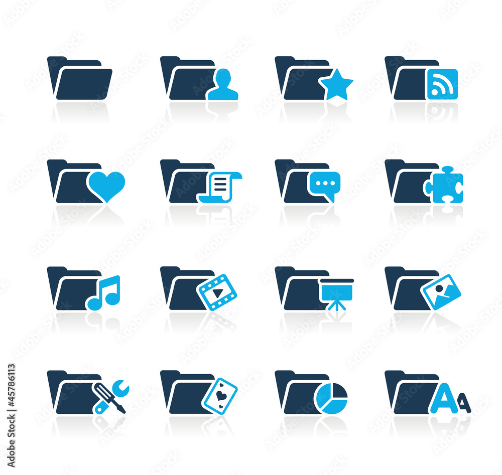 Folder Icons - 2 // Azure Series Stock Vector | Adobe Stock