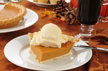 Wall Mural - Pumpkin pie and mulled wine