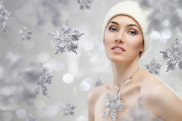 Wall Mural - snowflake girl