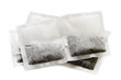 heap of tea bags isolated