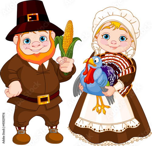 Cute Pilgrims Couple