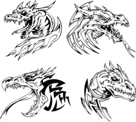 Wall Mural - Dragon head tattoos